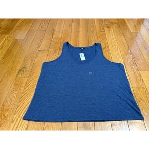 Express Skimming Tank Top Womens XL Heather Blue Linen Blend Scoop Neck New